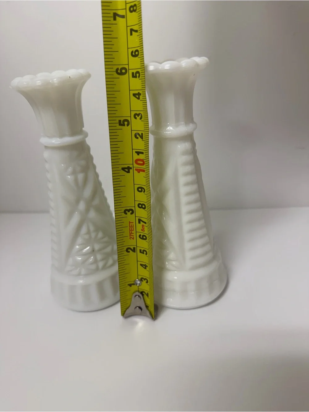 Set of 2 Anchor Hocking Stars and Bars bud vase